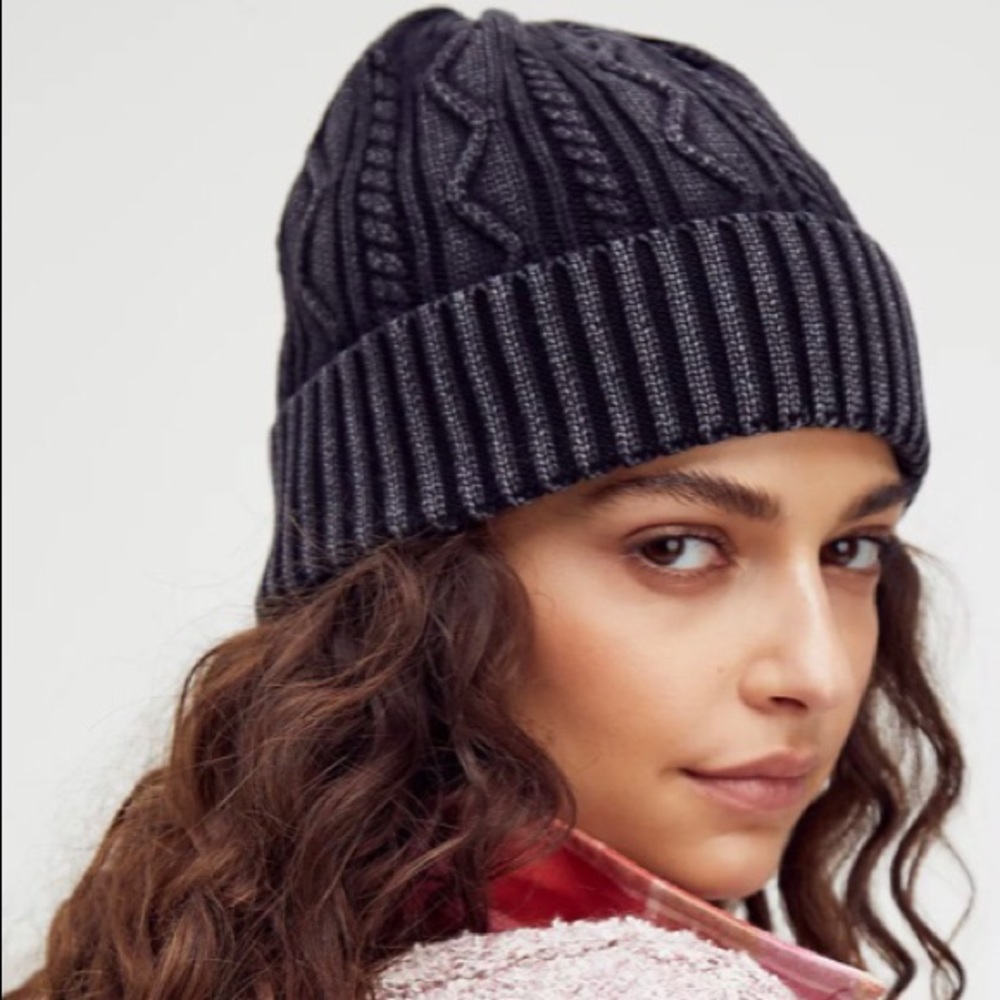 Free People Stormi Washed Cable Beanie
